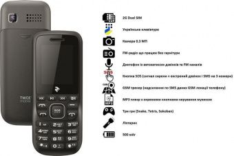 2E E180 Dual Sim Grey