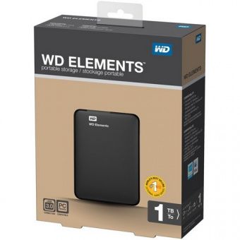 WD USB 1TB Elements Black (WDBUZG0010BBK-WESN)