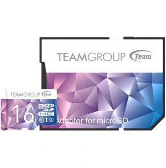 Team 16GB MicroSDHC UHS-I/U3 II + SD-adapter (Purple/Blue) (TCIIUSDH16GU349)