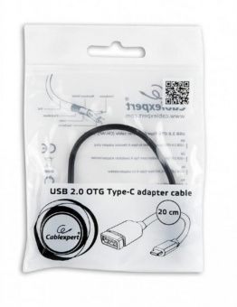 Cablexpert (A-OTG-CMAF2-01), USB2.0 - USB Type-C, 0.2 м, чорний