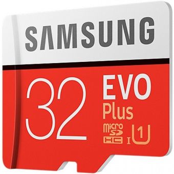 Samsung 32GB microSDHC C10 UHS-I R80/W20MB/s Evo Plus + SD адаптер MB-MC32GA/RU